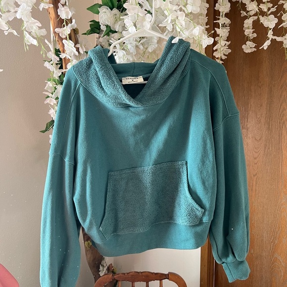 Teal Cozy Hooded Sweater by Wild Fable - Picture 1 of 6